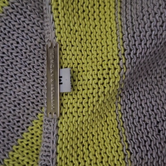 Loeffler Randall Medium Tank Sweater Yellow Gray Striped - Picture 4 of 4